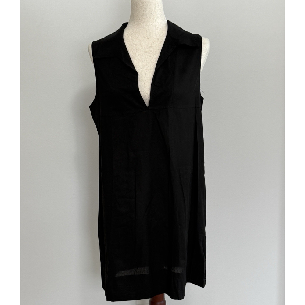 La Blanca by Rod Beattie Sleeveless Swim Coverup Size‎ M Black 100% Cotton